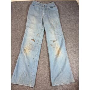 Vtg 80s Levis USA Olympic Painter Straight Jeans Womens 26 Blue Baggy Orange Tab